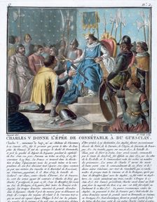 Charles V Presents the Epee of the High Constable to Du Guesclin 1370 (1789). Creator: Louis Francois Segent-Marceau