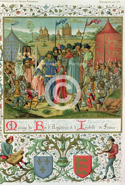 Charles VI delivers his daughter Isabel of France to Richard II, King of England, before the asse…