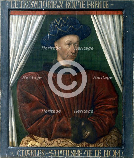 Charles VII of France, 15th century. Artist: Jean Fouquet