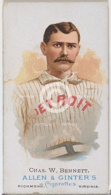 Charles W. Bennett, Baseball Player, from World's Champions, Series 1 (N28) for Allen & Gi..., 1887. Creator: Allen & Ginter.
