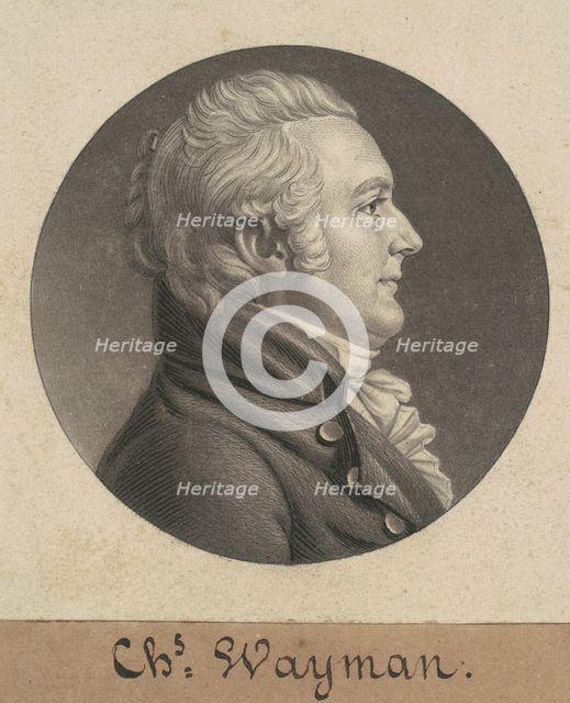 Charles Wayman, 1806. Creator: Charles Balthazar Julien Févret de Saint-Mémin.