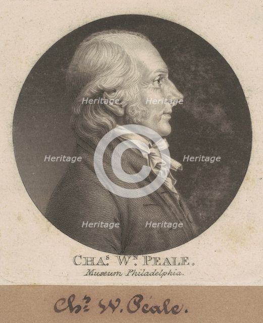 Charles Willson Peale, 1807. Creator: Charles Balthazar Julien Févret de Saint-Mémin.