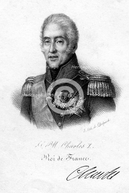 Charles X, King of France, 19th century.Artist: Delpech