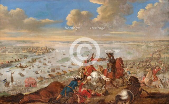 Charles XII is crossing the Düna 1701. Artist: Lemke, Johann Philip (1631-1711)