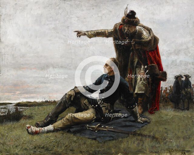 Charles XII of Sweden and Ivan Mazepa after the Battle of Poltava, 1879. Artist: Cederström, Gustaf (1845-1933)