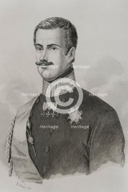 Charles Albert of Sardinia, (1798-1849), King of Sardinia, (1831-49), Duke of Savoy...1857. Creator: Esteban Buxo.