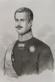 Charles Albert of Sardinia, (1798-1849), King of Sardinia, (1831-49), Duke of Savoy...1857. Creator: Esteban Buxo