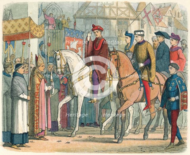 'Charles and Henry welcomed by the clergy', 1420 (1864). Artist: James William Edmund Doyle.