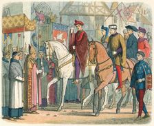 Charles and Henry welcomed by the clergy 1420 (1864). Artist: James William Edmund Doyle