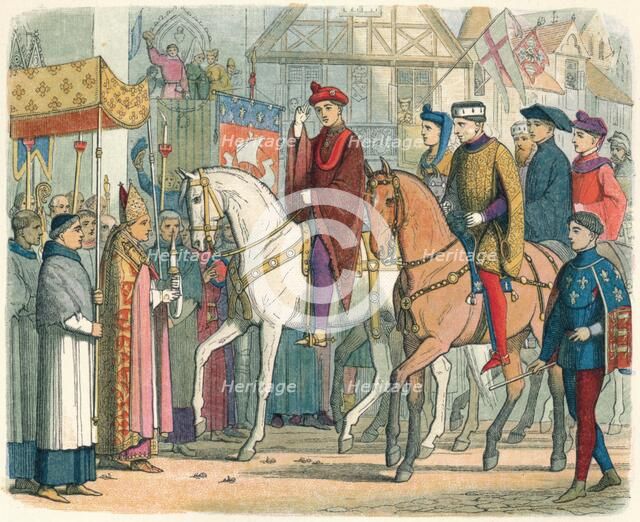 'Charles and Henry welcomed by the clergy', 1420 (1864). Artist: James William Edmund Doyle.