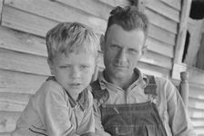 Charles and his father Floyd Burroughs, Alabama cotton sharecropper, 1936. Creator: Walker Evans