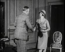 Charles B Cochran, English Theatrical Manager, Interviewing Female Performers, 1920s. Creator: British Pathe Ltd