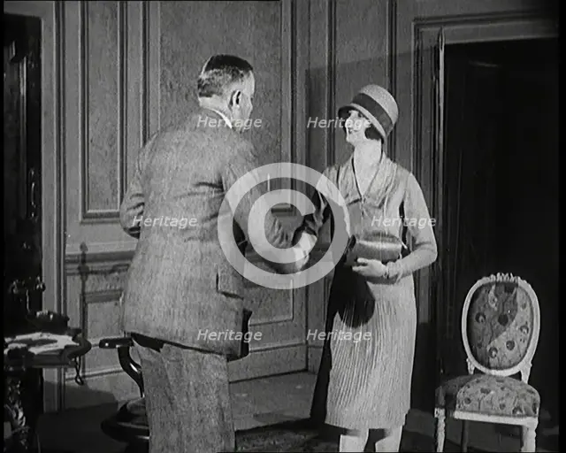Charles B Cochran, English Theatrical Manager, Interviewing Female Performers, 1920s. Creator: British Pathe Ltd.