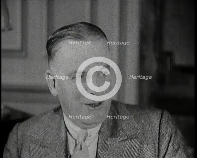 Charles B Cochran, English Theatrical Manager, Interviewing Female Performers, 1920s. Creator: British Pathe Ltd.
