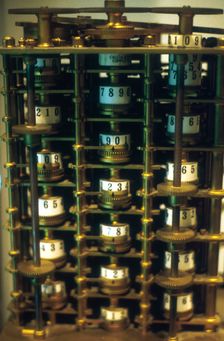 Charles Babbage's Difference Engine No 1, prototype calculating machine, 1824-1832. Artist: Joseph Clement