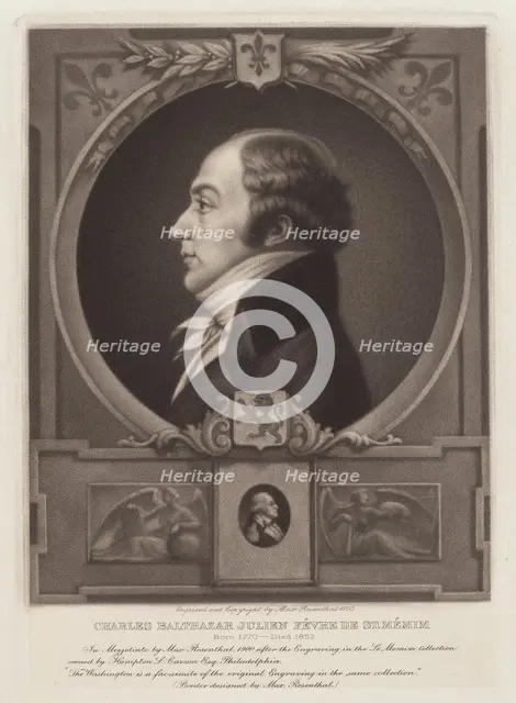Charles Balthazar Julien Févret de Saint-Mémin, 1900. Creator: Max Rosenthal.