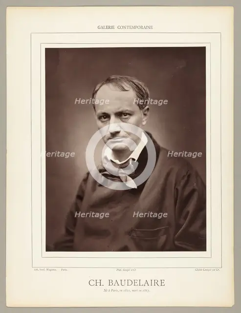 Charles Baudelaire (French poet, critic, and writer, 1821-1867), c. 1863. Creator: Etienne Carjat.