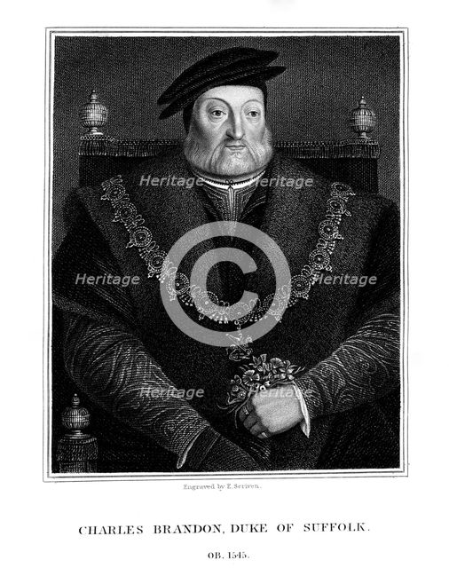 Charles Brandon, 1st Duke of Suffolk, (1824).Artist: E Scriven