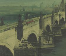 Charles Bridge in Prague, c1900-1949. Creator: Rene Leclercq