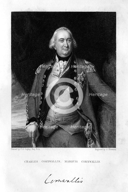 Charles Cornwallis (1738-1805), 1st Marquess Cornwallis, 1839.Artist: S Freeman