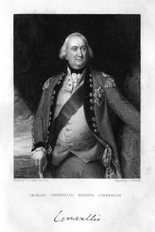 Charles Cornwallis (1738-1805), 1st Marquess Cornwallis, 1839.Artist: S Freeman