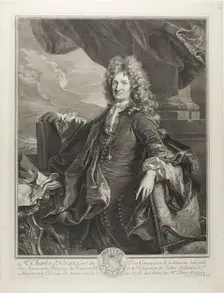 Charles d'Hozier, King's Genealogist, 1691. Creator: Gerard Edelinck