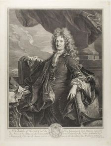 Charles d'Hozier, King's Genealogist, 1691. Creator: Gerard Edelinck