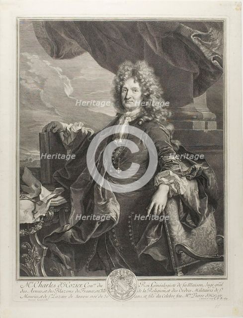 Charles d'Hozier, King's Genealogist, 1691. Creator: Gerard Edelinck.