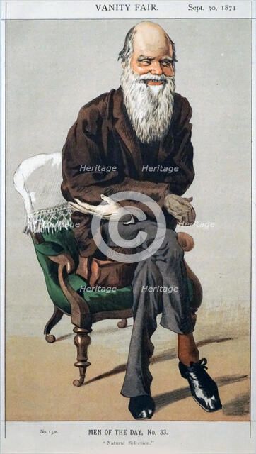 Charles Darwin from Vanity Fair magazine, 30 September 1871, 1871. Creator: Tissot, James Jacques Joseph (1836-1902).