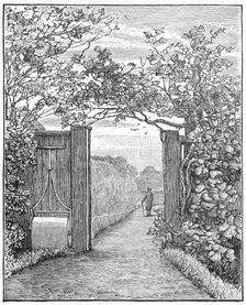 Charles Darwin in the sand walk at Down House, c1870 (1887). Creator: Unknown