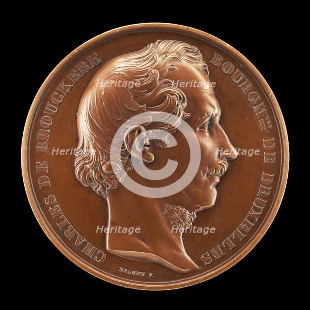 Charles de Brouckère, 1796-1860, Mayor of Brussels 1848 [obverse], 1854. Creator: Joseph Pierre Braemt.