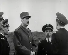 Charles de Gaulle Inspecting a Free French Pilot, 1942. Creator: British Pathe Ltd