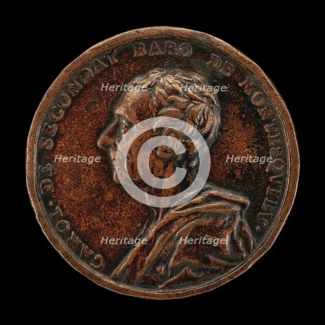 Charles de Secondat, Baron of La Brède and Montesquieu, 1689-1755..., [obverse], 1753. Creator: Jacques-Antoine Dassier.