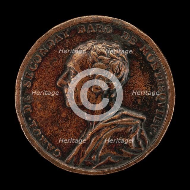 Charles de Secondat, Baron of La Brède and Montesquieu, 1689-1755..., [obverse], 1753. Creator: Jacques-Antoine Dassier.