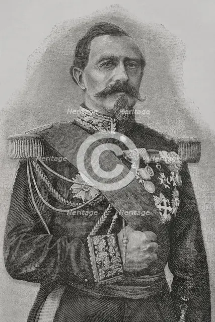Charles Denis Bourbaki, (1816-1897), French general, 1891. Detail.  Creator: Unknown.