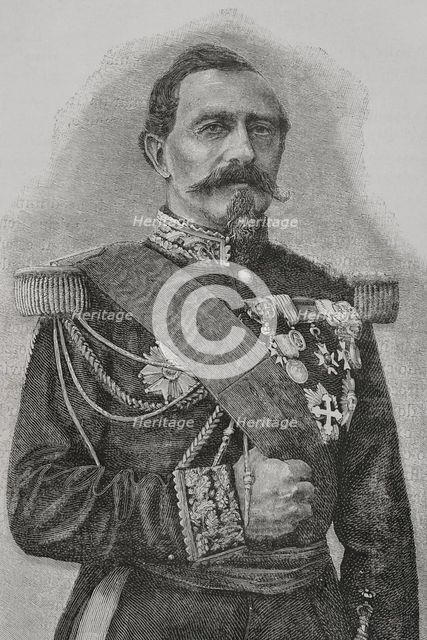 Charles Denis Bourbaki, (1816-1897), French general, 1891. Detail.  Creator: Unknown.