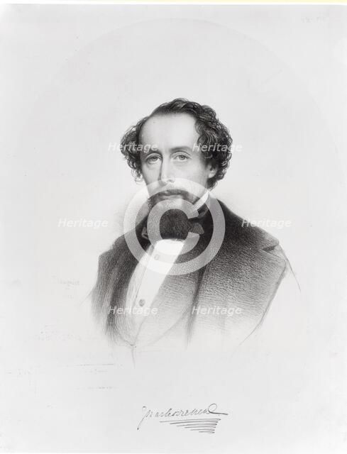 Charles Dickens (1812-1870), 1858.
 Creator: Charles Baugniet.