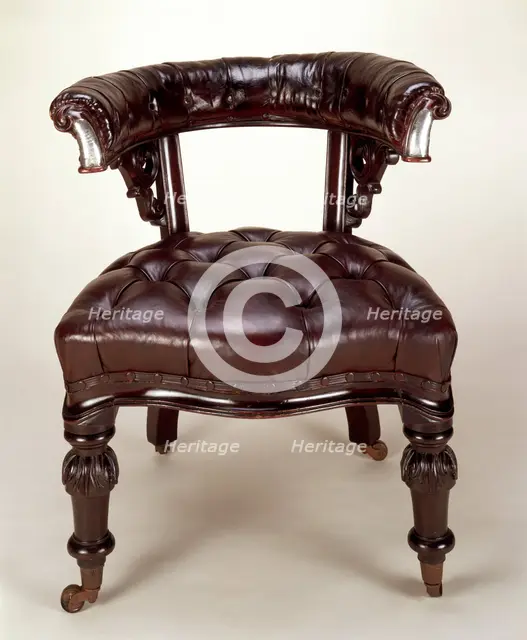 Charles Dickens' chair, before c1859.  Creator: Unknown.
