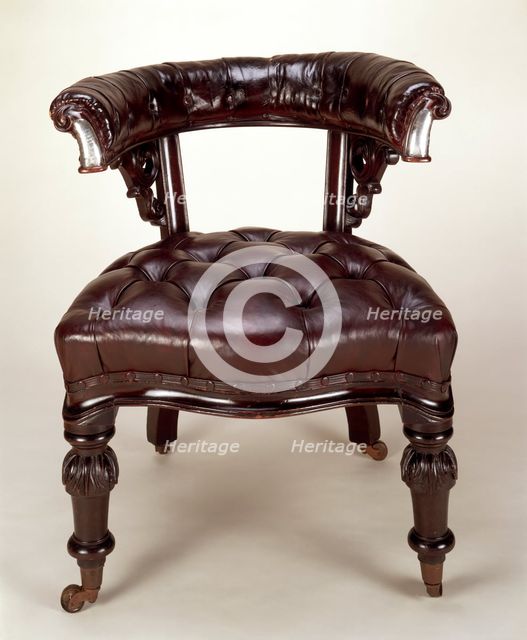 Charles Dickens' chair, before c1859.  Creator: Unknown.