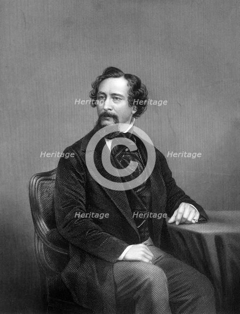 Charles Dickens, English novelist, 19th century.Artist: DJ Pound