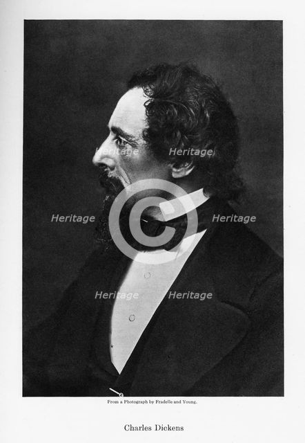 Charles Dickens, English novelist, c1860s.Artist: Fradelle & Young