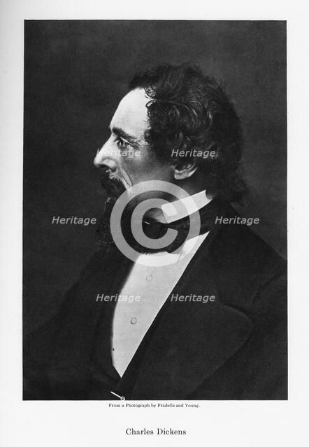 Charles Dickens, English novelist, c1860s.Artist: Fradelle & Young