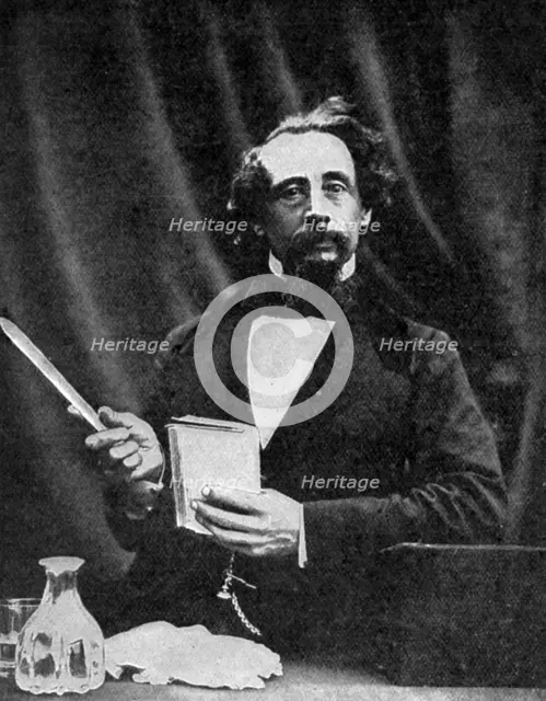 Charles Dickens giving a reading, 1859 (1912). Artist: Herbert Watkins