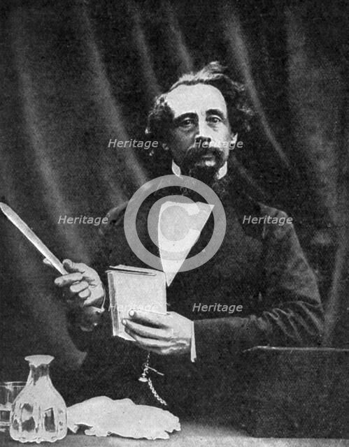 Charles Dickens giving a reading, 1859 (1912). Artist: Herbert Watkins