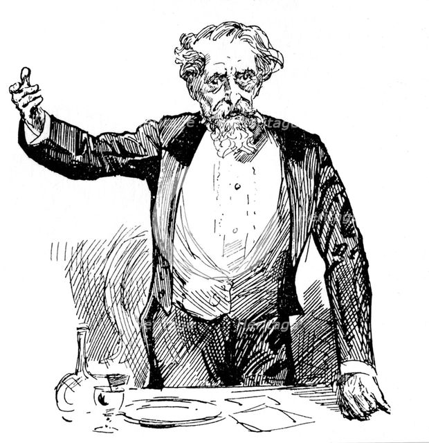 Charles Dickens giving an after-dinner speech, c1860s. Artist: Unknown