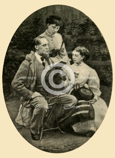 'Charles Dickens Reading To His Daughters, 1865', (1910).  Creators: Mason & Co, Robert Hindry Mason.