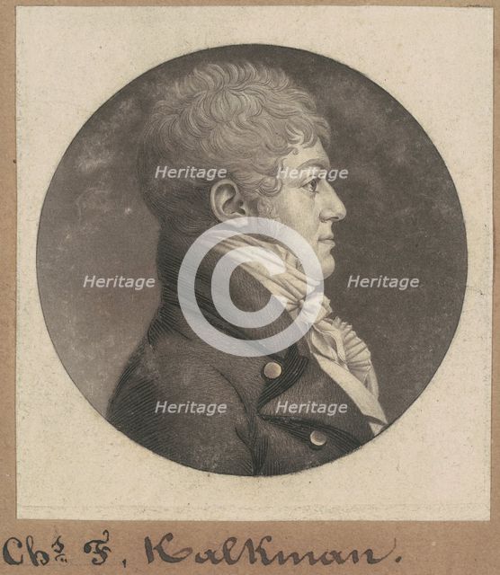 Charles F. Kalkman, 1803. Creator: Charles Balthazar Julien Févret de Saint-Mémin.