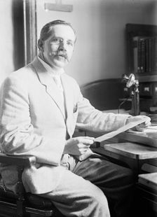 Charles Frederick Marvin, Chief, Weather Bureau, at Desk, 1916. Creator: Harris & Ewing