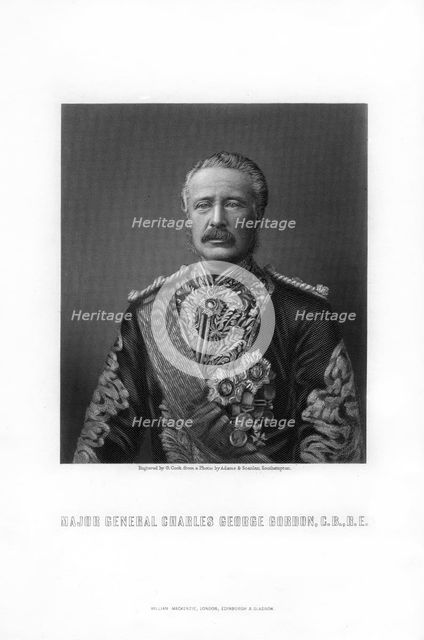 Charles George Gordon, British soldier and administrator, (1893).Artist: G Cook