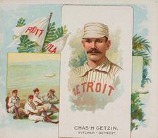 Charles H. Getzien, Pitcher, Detroit, from World's Champions, Second Series (N43) for Alle..., 1888. Creator: Allen & Ginter